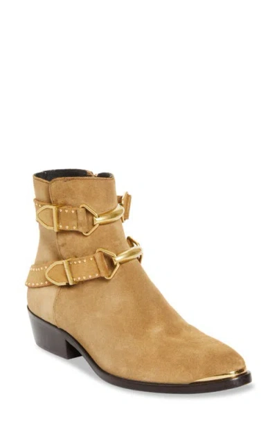 Isabel Marant Zalya Buckle Strap Bootie In Gold