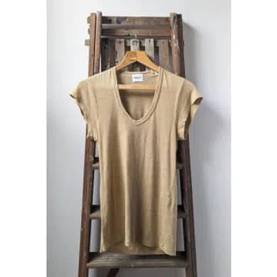 Isabel Marant Zankou Sahara Linen T-shirt In Brown