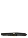 Isabel Marant Zap Stud Leather Belt In Black