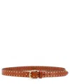 Isabel Marant Adjustable Belt Perforated Gold-tone Buckle In Brown