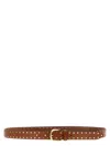 Isabel Marant Adjustable Belt Perforated Gold-tone Buckle In Brown
