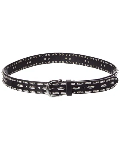 Isabel Marant Zap Leather Belt In Black