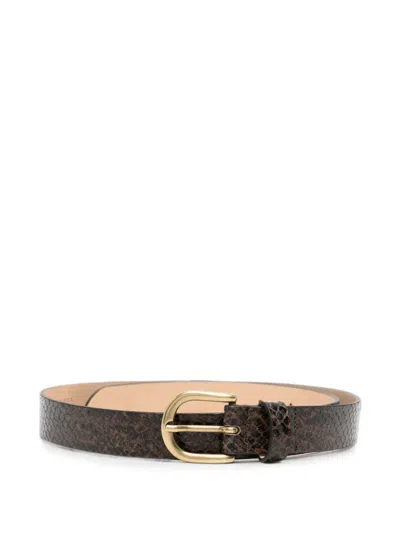 Isabel Marant Zap Leather Belt In Brown