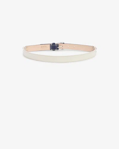 Isabel Marant Zap Leather Belt In Dark Blue / Palladium