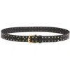 Isabel Marant Zap Stud Leather Belt In Black