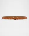 Isabel Marant Zap Studded Leather Belt In Natural