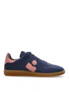 Isabel Marant Beth Bicolor Mixed Leather Sneakers In Dark Blue