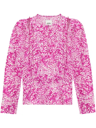 Isabel Marant Gelina Printed Silk-blend Top In Multicoloured