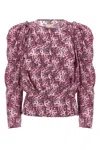 Isabel Marant Floral Pleated Puff Sleeve Blouse