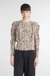 Isabel Marant Zarga Pleated Printed Blouse In Multi