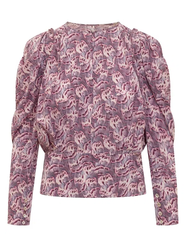 ISABEL MARANT Zarga crepe blouse - Neutrals