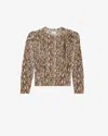Isabel Marant Women's Zarga Printed Silk Top In Natural