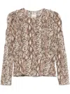 Isabel Marant Women's Zarga Printed Silk Top In Nude