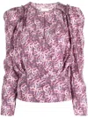 Isabel Marant Graphic-print Silk-blend Blouse In Violett