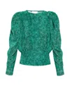 Isabel Marant Woman Top Green Size 4 Viscose, Silk In Multi