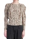 Isabel Marant Women's Zarga Printed Silk Top In Beige