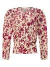 Isabel Marant Zarga Silk Floral Top In Neutral