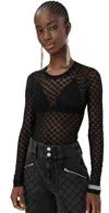 Isabel Marant Zavia Open Knit Crewneck Sweater In Black