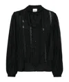 Isabel Marant Zayen Sheer-lace Silk Blouse In Black