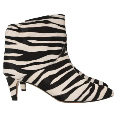 Isabel Marant Zebra Ankle Boots In Animal Print Ponyhair In Multi