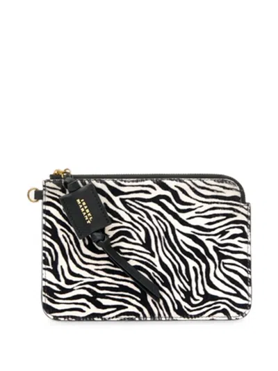 Isabel Marant Zebra-pattern Leather Wallet In Animal Print