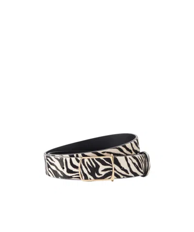 Isabel Marant Zebra-print Calf Hair Belt In Black
