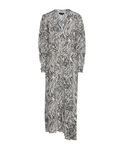 Isabel Marant Zebra-print Chiffon Flare Skirt In Gray