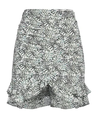 Isabel Marant Zebra-striped Stretch Midi Skirt In Gray