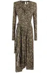 Isabel Marant Regular Fit Wrap Dress With Long Sleeves In Brown
