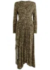Isabel Marant Regular Fit Wrap Dress With Long Sleeves In Brown
