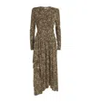 Isabel Marant Regular Fit Wrap Dress With Long Sleeves In Brown