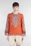 Isabel Marant Silk Blouse Embroidered Geometric Pattern