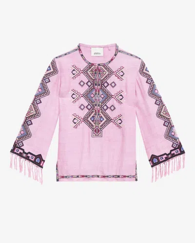 Isabel Marant Zelda Blouse In Antique Pink