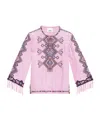 Isabel Marant Zelda Embroidered Matka Silk Top In Pink