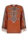 Isabel Marant Silk Blouse Embroidered Geometric Pattern