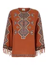 Isabel Marant Silk Blouse Embroidered Geometric Pattern
