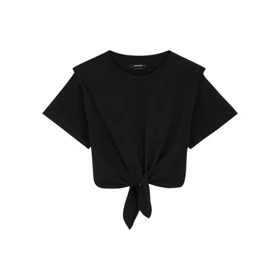 Isabel Marant Zelikia Black Brushed Cotton T-shirt
