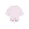 Isabel Marant Zelikia Modern Tie Front Cotton Jersey Top In Pink
