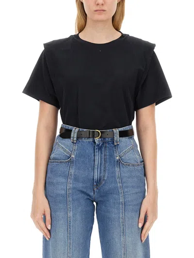 Isabel Marant Zelitos Pleat-detail T-shirt In Black