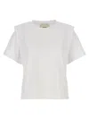 Isabel Marant Crew Neck Shoulder Detail Short Sleeve Top In White