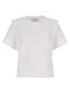Isabel Marant Crew Neck Shoulder Detail Short Sleeve Top In White