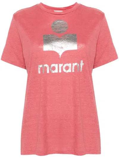 Isabel Marant Zewel Linen T-shirt In Pink