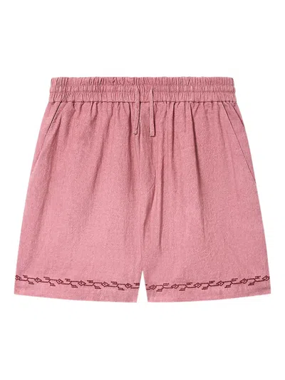 Isabel Marant Zilan Embroidered Shorts In Pink