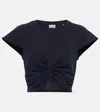 Isabel Marant Zineaegz Cotton Jersey Crop Top In Black