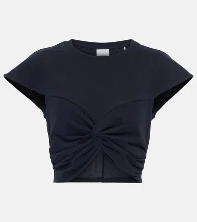 Isabel Marant Zineaegz Cotton Jersey Crop Top In Black