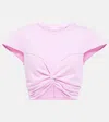 Isabel Marant Zineaegz Cotton Jersey Crop Top In Light Pink