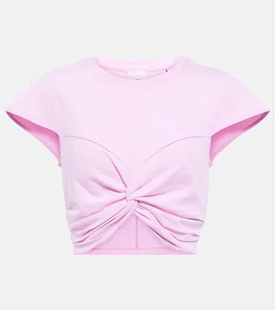 Isabel Marant Zineaegz Cotton Jersey Crop Top In Light Pink