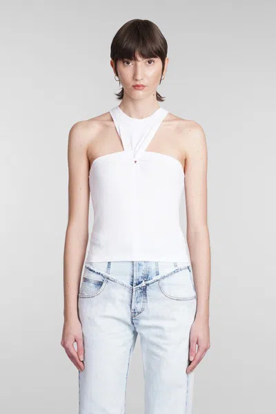 Isabel Marant Zineba Triangle Cutout Cotton Top In White