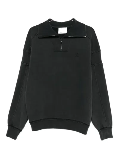 Isabel Marant Zip-collar Sweatshirt In Black