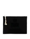 Isabel Marant Zip-fastening Cotton Clutch In Black